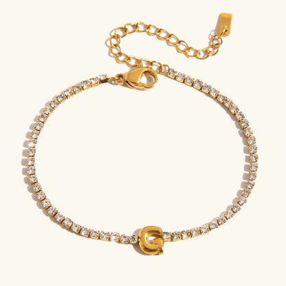 [Royal&Vicky]Avaria Bubble Letter Tennis Bracelet
