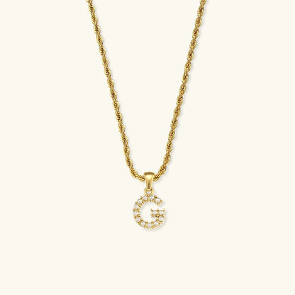 [Royal&Vicky]Elodie Initial Letter Pearl Necklace