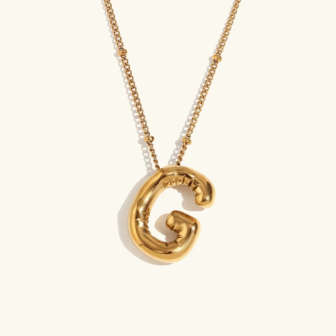 [Royal&Vicky]Balloon Gold Initial Necklace