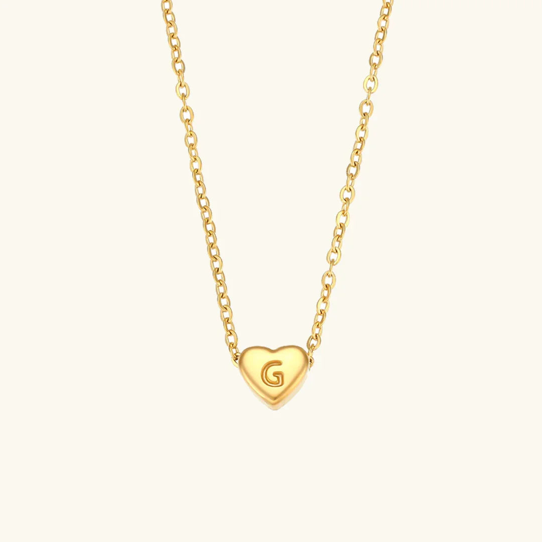 [Royal&Vicky]Heart Initial Gold Necklace