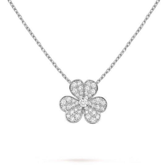 [Royal&Vicky]CLOVER DIAMOND NECKLACE SILVER