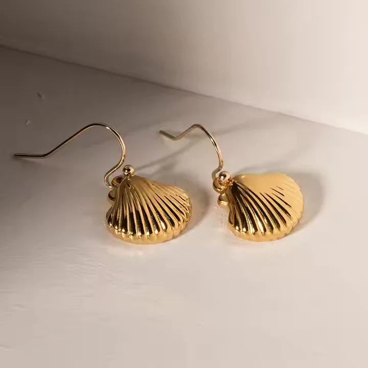 [Royal&Vicky]Breeze Gold Seashell Earrings