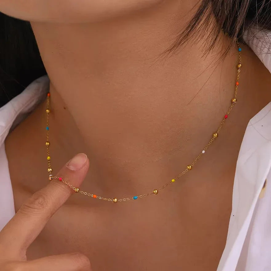 [Royal&Vicky]Amphitrite Gold Chain Bead Necklace