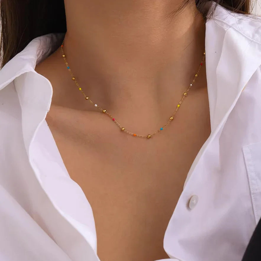 [Royal&Vicky]Amphitrite Gold Chain Bead Necklace
