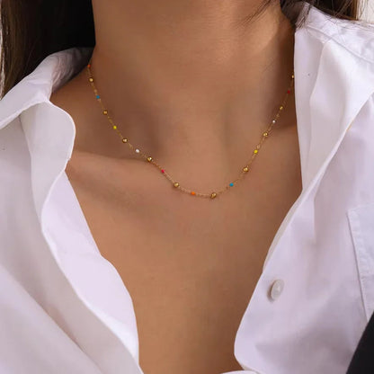 [Royal&Vicky]Amphitrite Gold Chain Bead Necklace