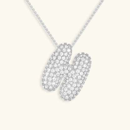 [Royal&Vicky]Bubble Initial Diamond Necklace