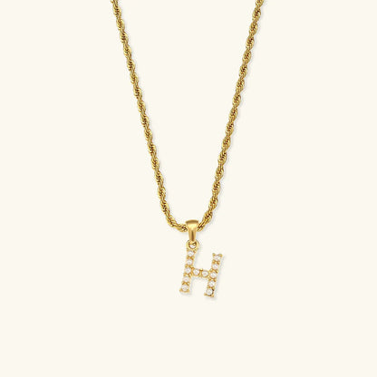 [Royal&Vicky]Elodie Initial Letter Pearl Necklace