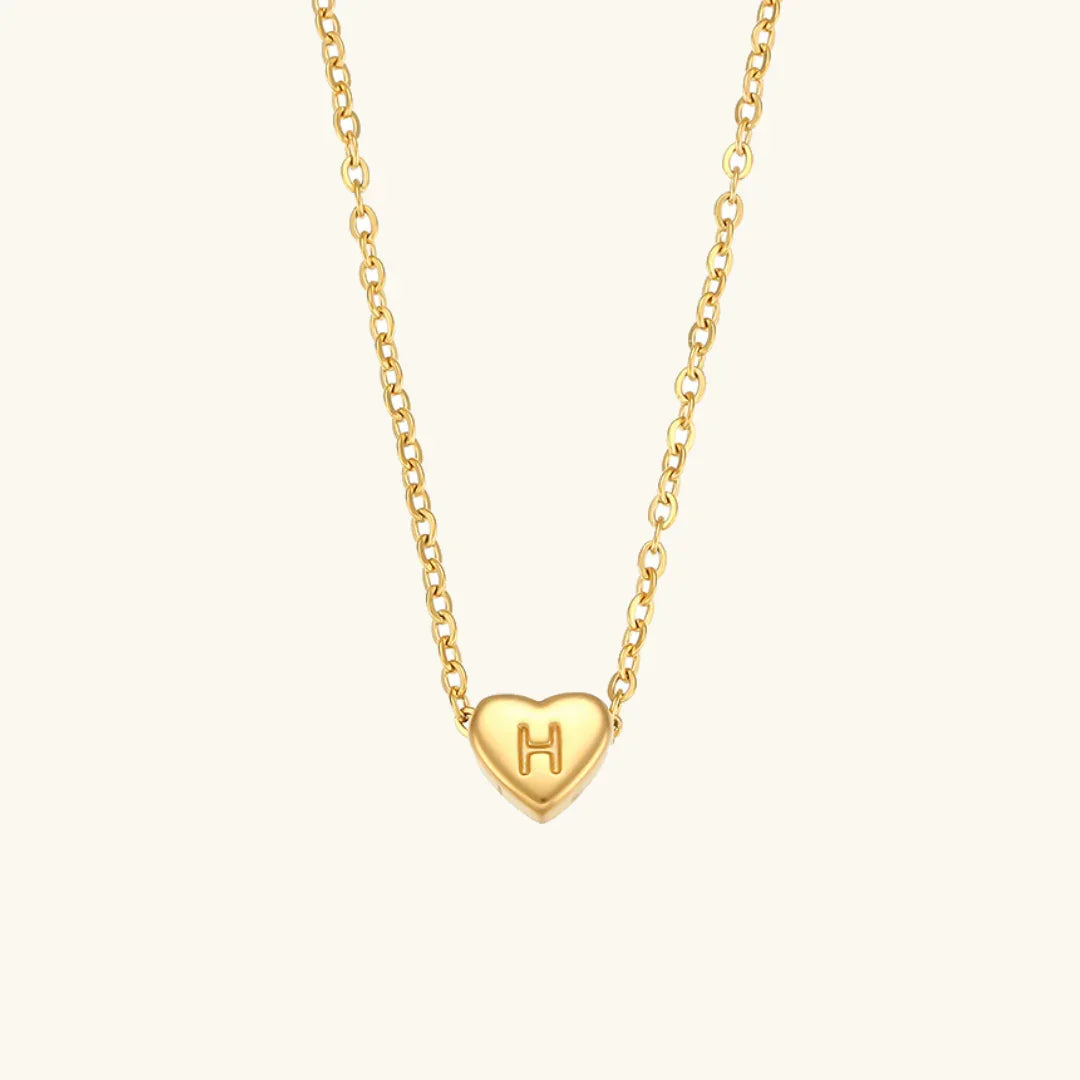 [Royal&Vicky]Heart Initial Gold Necklace