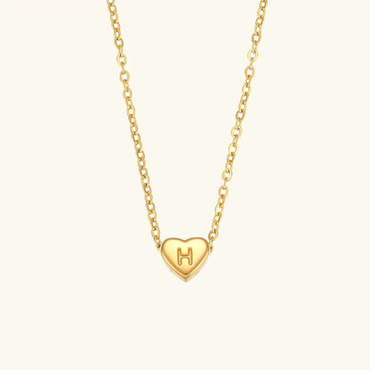 [Royal&Vicky]Heart Initial Gold Necklace