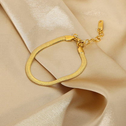 [Royal&Vicky]Ellaine Gold Herringbone Bracelet