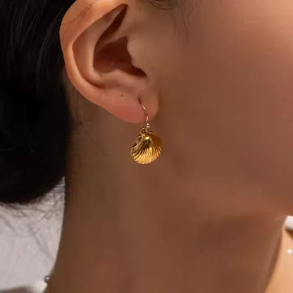 [Royal&Vicky]Breeze Gold Seashell Earrings
