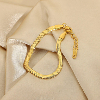 [Royal&Vicky]Ellaine Gold Herringbone Bracelet