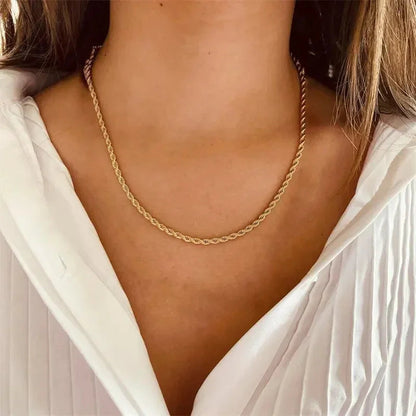 [Royal&Vicky]Calle Rope Chain Gold Necklace