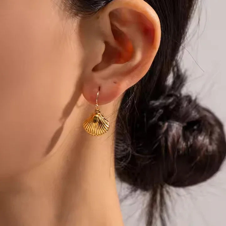 [Royal&Vicky]Breeze Gold Seashell Earrings