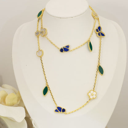 [Royal&Vicky]LUCKY SPRING BUTTERFLY 15 FLOWER NECKLACE