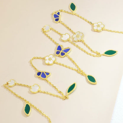 [Royal&Vicky]LUCKY SPRING BUTTERFLY 15 FLOWER NECKLACE