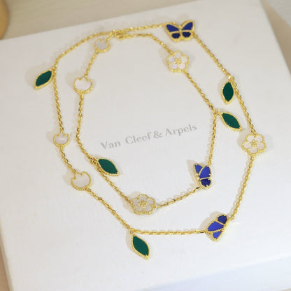 [Royal&Vicky]LUCKY SPRING BUTTERFLY 15 FLOWER NECKLACE