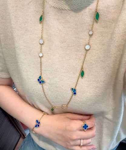 [Royal&Vicky]LUCKY SPRING BUTTERFLY 15 FLOWER NECKLACE