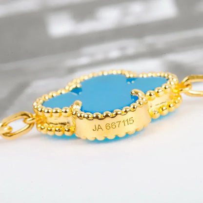 [Royal&Vicky]LUCKY CLOVER 5-MOTIF BRACELET - TURQUOISE COLLECTION