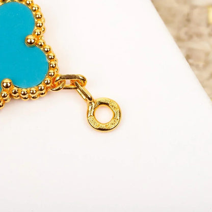 [Royal&Vicky]LUCKY CLOVER 5-MOTIF BRACELET - TURQUOISE COLLECTION