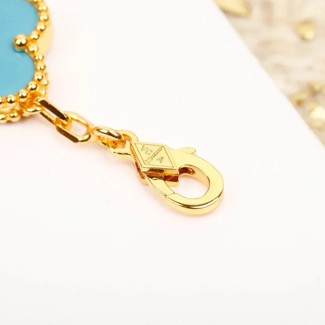 [Royal&Vicky]LUCKY CLOVER 5-MOTIF BRACELET - TURQUOISE COLLECTION