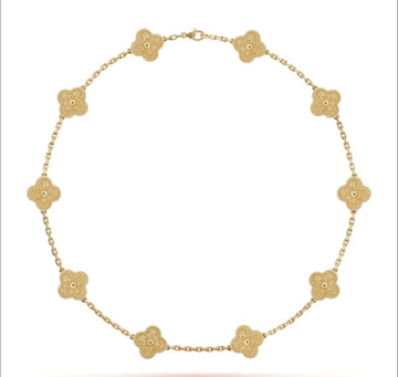 [Royal&Vicky]CLOVER 10 MOTIFS BRONZING NECKLACE