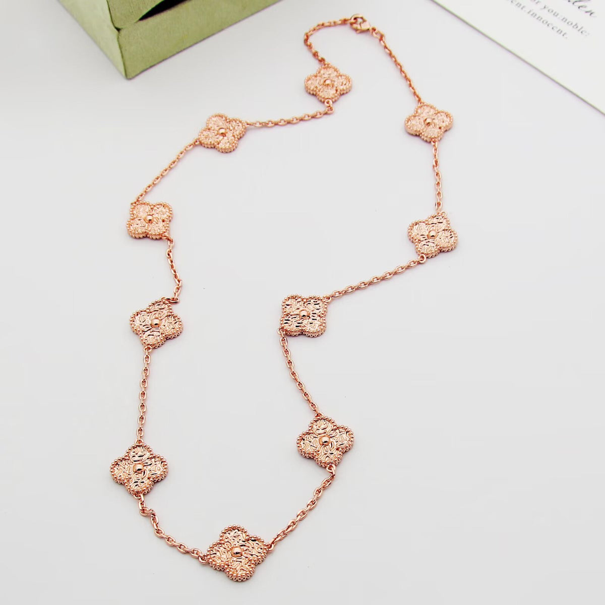 [Royal&Vicky]CLOVER 10 MOTIFS BRONZING NECKLACE