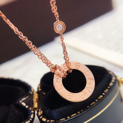 [Royal&Vicky]LOVE NECKLACE 16MM 2 DIAMONDS