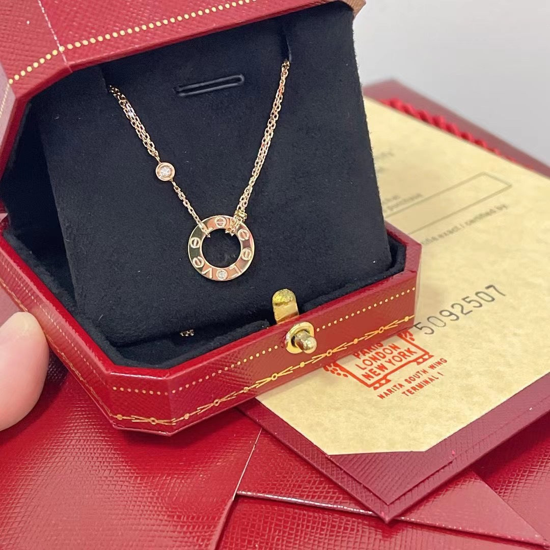 [Royal&Vicky]LOVE NECKLACE 16MM 2 DIAMONDS