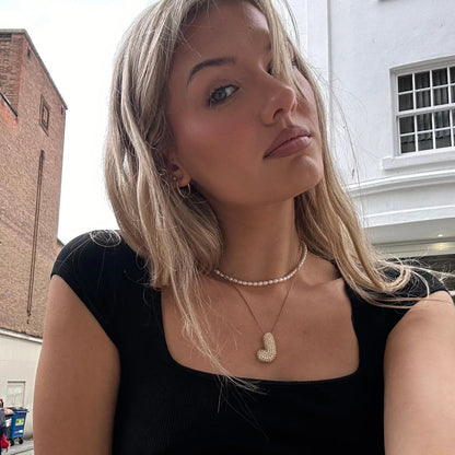 [Royal&Vicky]Bubble Initial Diamond Necklace
