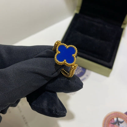 [Royal&Vicky]CLOVER RIVERSIBLE BLUE AGATE RING