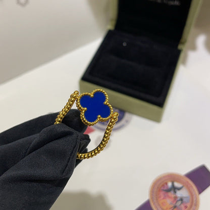 [Royal&Vicky]CLOVER RIVERSIBLE BLUE AGATE RING