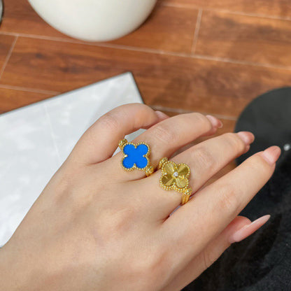 [Royal&Vicky]CLOVER RIVERSIBLE BLUE AGATE RING