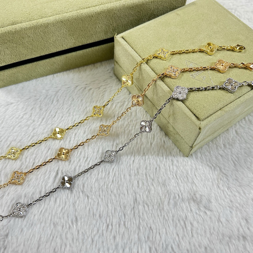 [Royal&Vicky]CLOVER 6 MOTIF DIAMOND LASER BRACELET