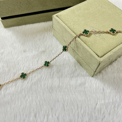 [Royal&Vicky]CLOVER 6 MOTIF MALACHITE BRACELET