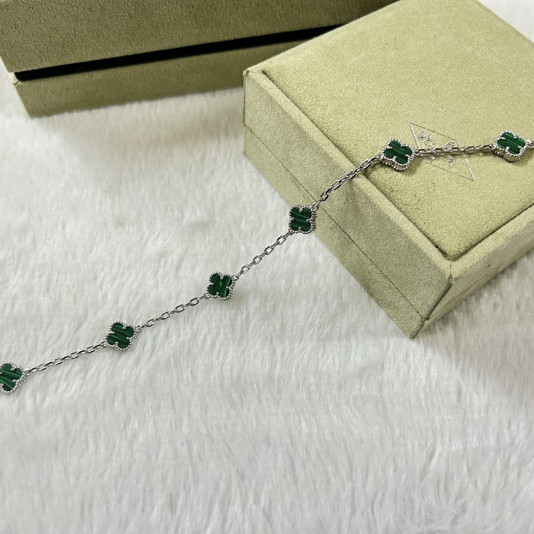 [Royal&Vicky]CLOVER 6 MOTIF MALACHITE BRACELET