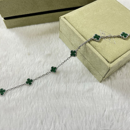 [Royal&Vicky]CLOVER 6 MOTIF MALACHITE BRACELET