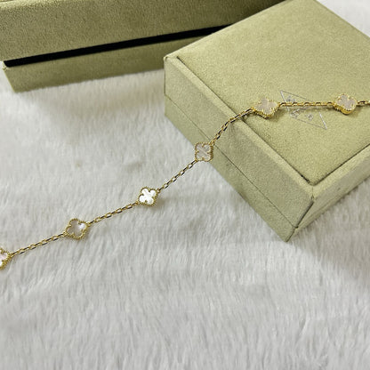 [Royal&Vicky]CLOVER 6 MOTIF WHITE MOP BRACELET