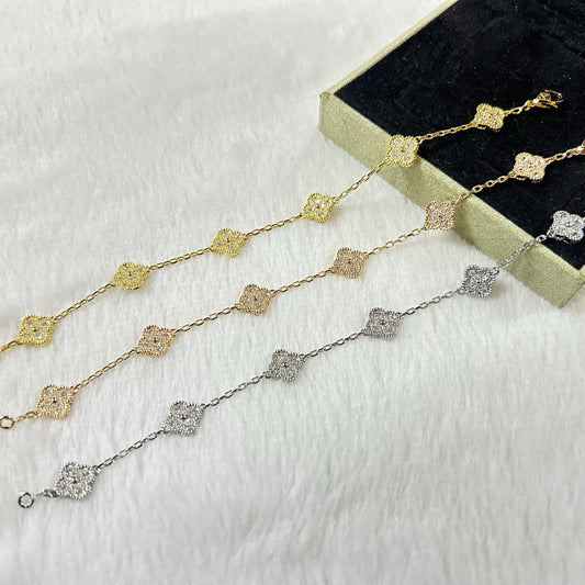 [Royal&Vicky]CLOVER 6 MOTIF DIAMOND BRACELET