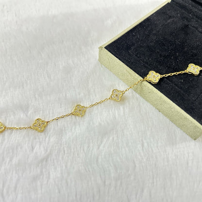[Royal&Vicky]CLOVER 6 MOTIF DIAMOND BRACELET