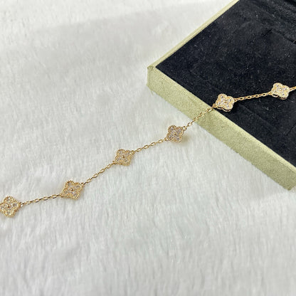 [Royal&Vicky]CLOVER 6 MOTIF DIAMOND BRACELET