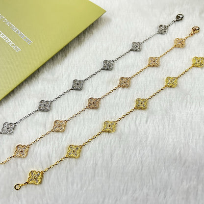 [Royal&Vicky]CLOVER 6 MOTIF DIAMOND BRACELET