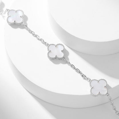 [Royal&Vicky]CLOVER 10 MOTIFS WHITE MOTHER OF PEARL NECKLACE