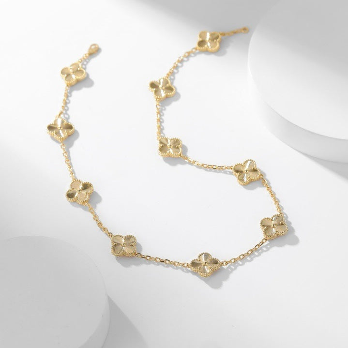 [Royal&Vicky]CLOVER 10 MOTIFS LASER NECKLACE