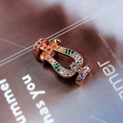 [Royal&Vicky]FORCE LARGE HORSESHOE  COLORED DIAMOND BRACELET ROSE GOLD