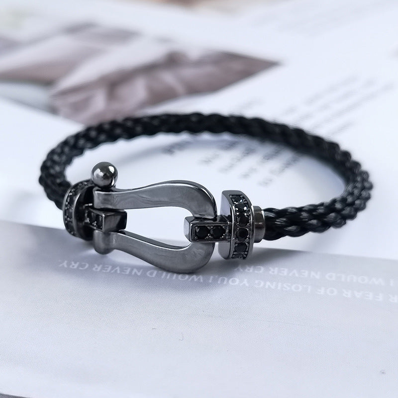 [Royal&Vicky]FORCE LARGE SERIES HORSESHOE BLACK SAMURAI BRACELET