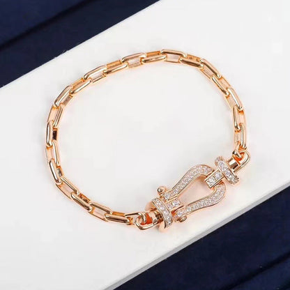 [Royal&Vicky]FORCE LARGE HORSESHOE CLASP  METAL BRACELET