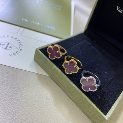 [Royal&Vicky]CLOVER  PURPLE VIOLET RING