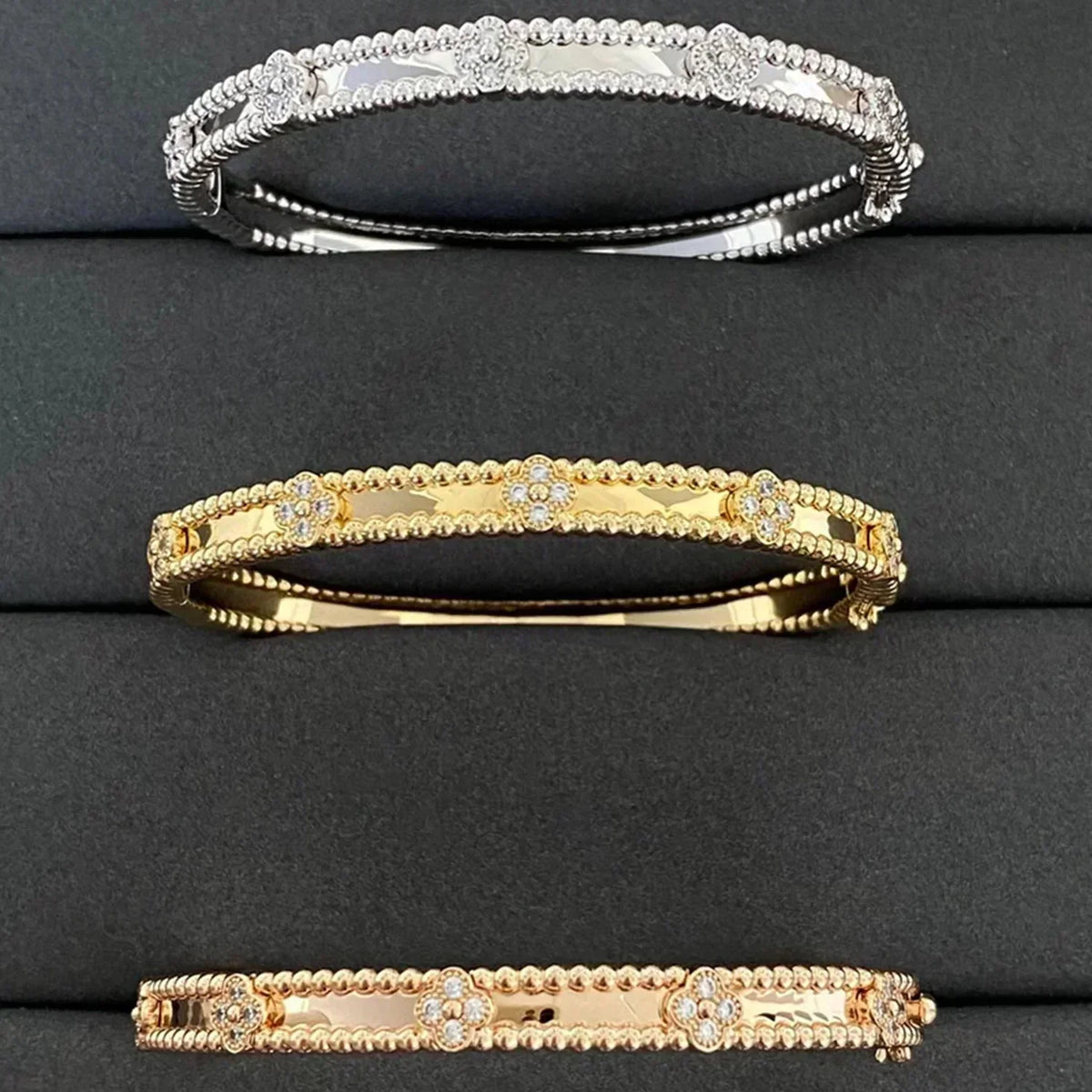 [Royal&Vicky]CLOVER BRACELET 4MM DIAMONDS
