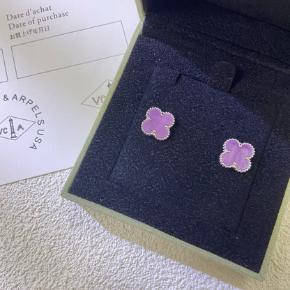[Royal&Vicky]CLOVER MINI 9.5MM  PURPLE VIOLET EARRINGS